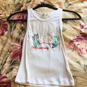 UO Take It Easy Embroidered Tank Top